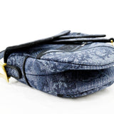 Christian Dior Saddle Denim Shoulder Bag Blue