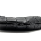 Chanel pearl round handle evening clutch lambskin black  (microchip)