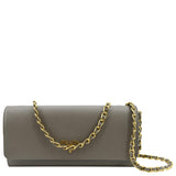 Prada Saffiano Leather Wallet on Chain Clutch Crossbody Bag Argilla 1mt290