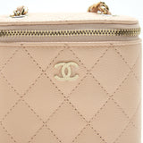 Chanel 22C Light Beige Caviar Vertical Vanity With Chain L
