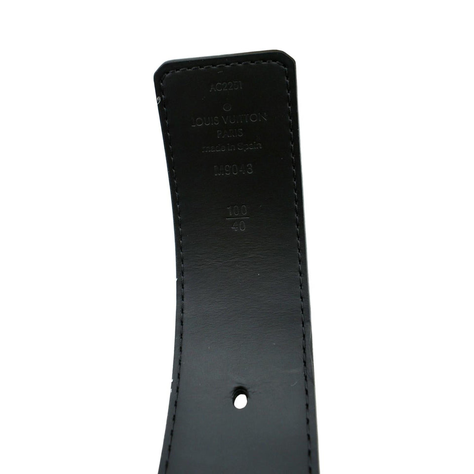 Louis Vuitton Monogram Eclipse LV Initials Belt Black Size 100/40