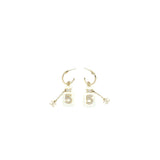 Chanel No.5 Perfume Bottle Earrings Light Gold Tone