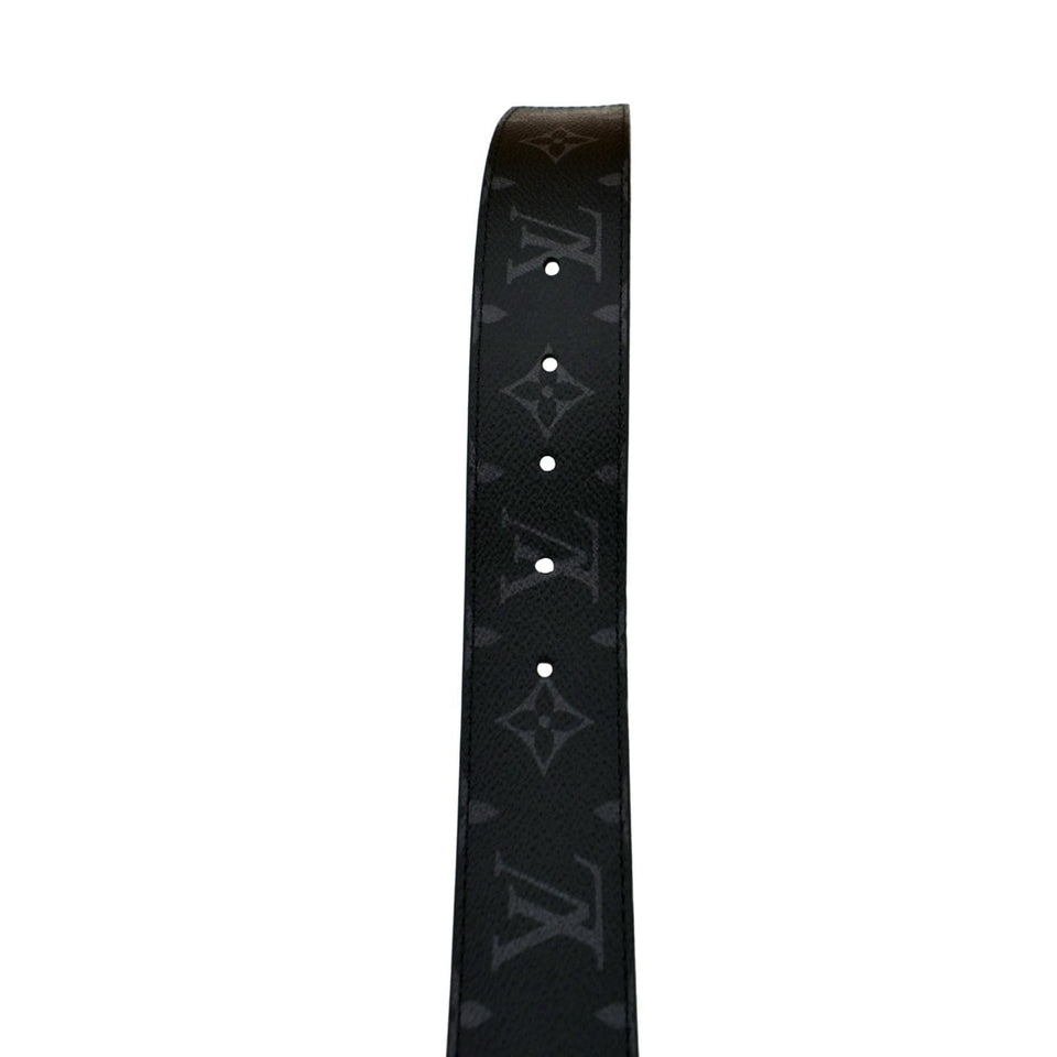 Louis Vuitton Monogram Eclipse LV Initials Belt Black Size 100/40