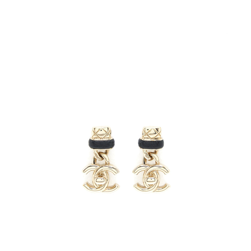 Chanel CC Logo Drop Earrings