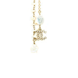 Chanel Pearl Drop Earring With CC Logo Light Gold Tone