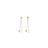 Chanel Pearl Drop Earring With CC Logo Light Gold Tone
