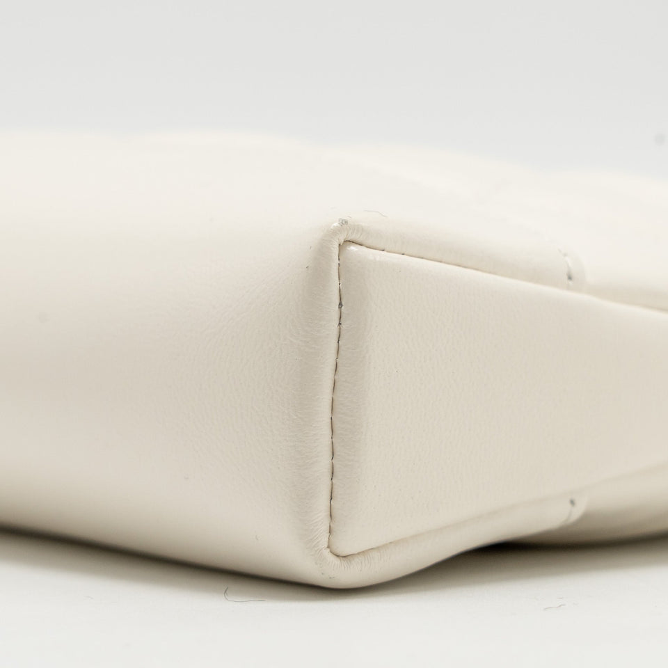 Chanel Mini 31 Clutch With Chain Shiny Lambskin White L (microchip)