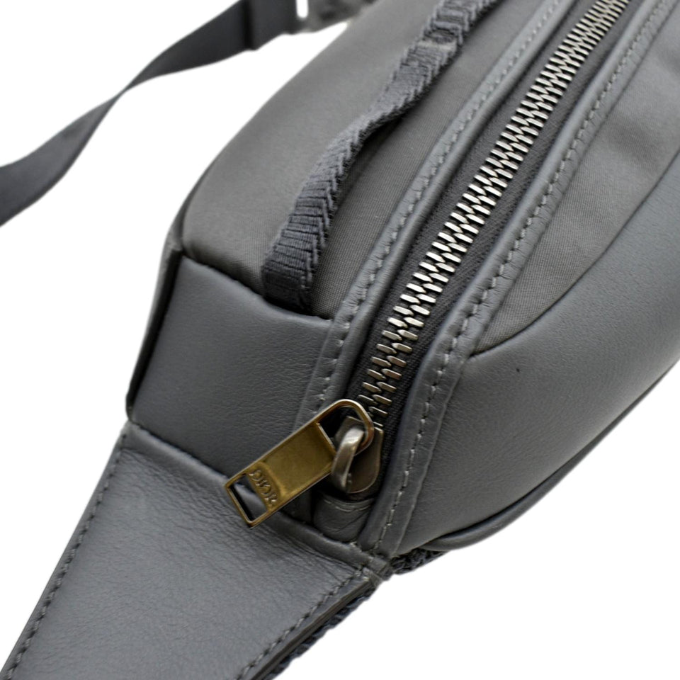 Christian Dior Scarab Calfskin Leather Crossbody Bag Grey