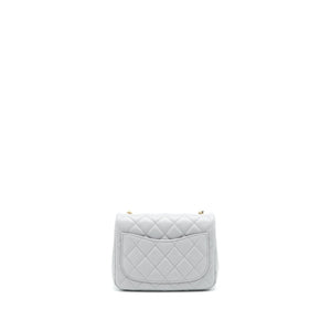 Chanel 21B Pearl Crush mini square Flap Bag grey