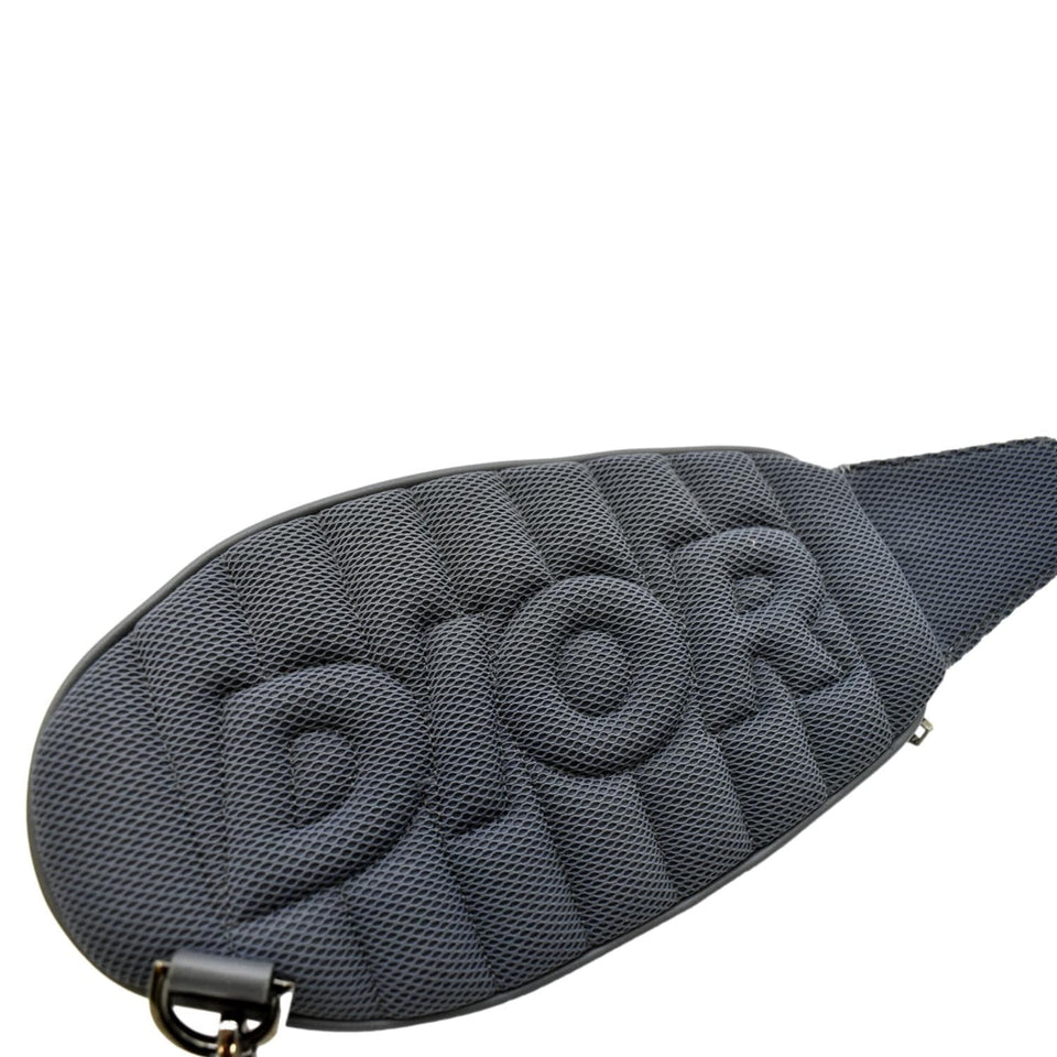 Christian Dior Scarab Calfskin Leather Crossbody Bag Grey