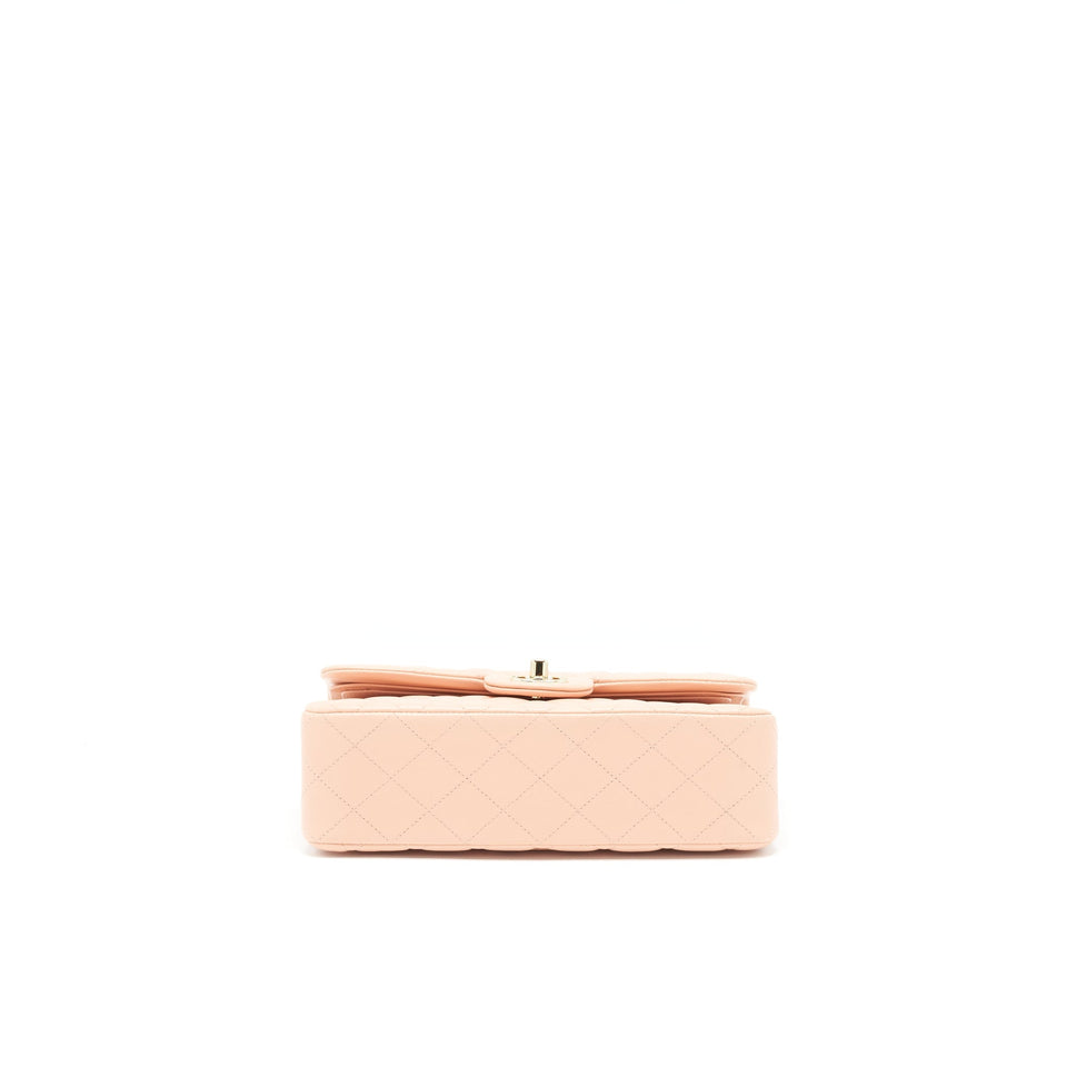 Chanel Small Classic Double Flap Bag Lambskin Pink L
