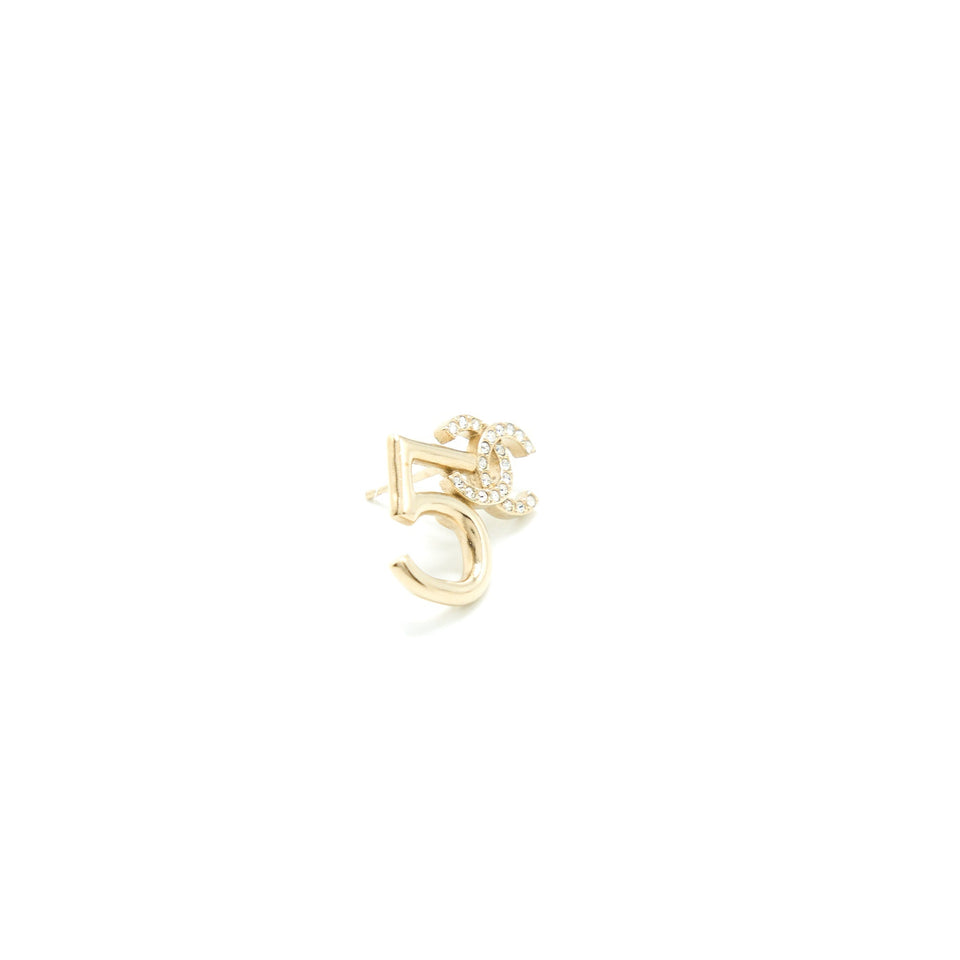 Chanel Crystal CC Logo No.5 Earrings L