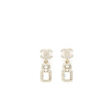 Chanel Crystal And Stud CC Perfume Drop Earring L