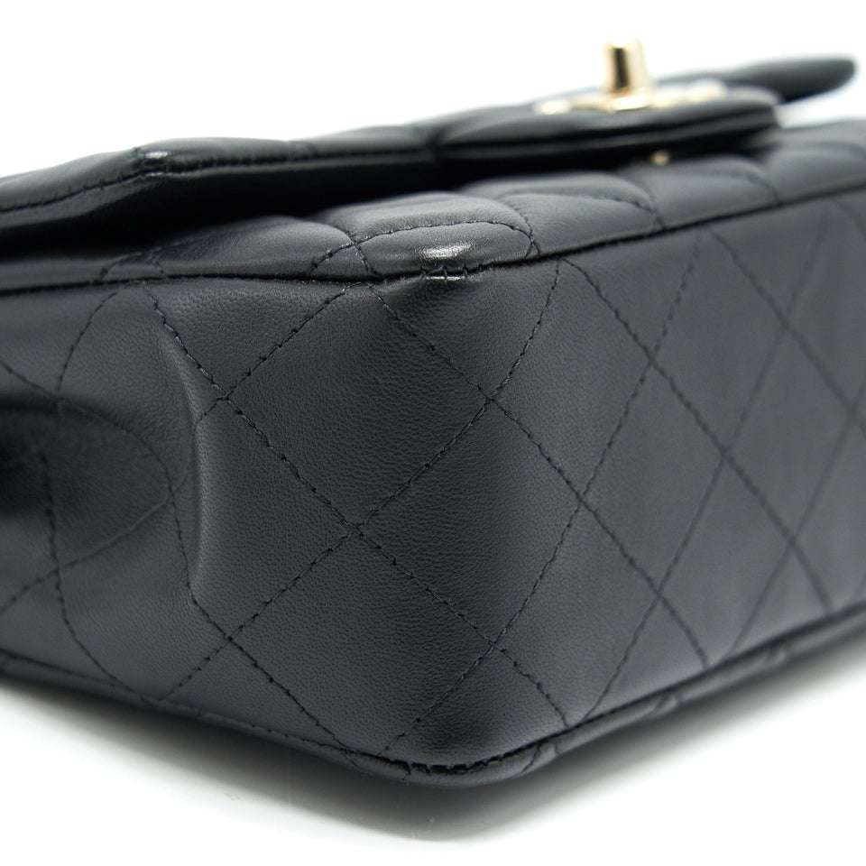 Chanel Mini Rectangular Flap Bag Black L Serial 30