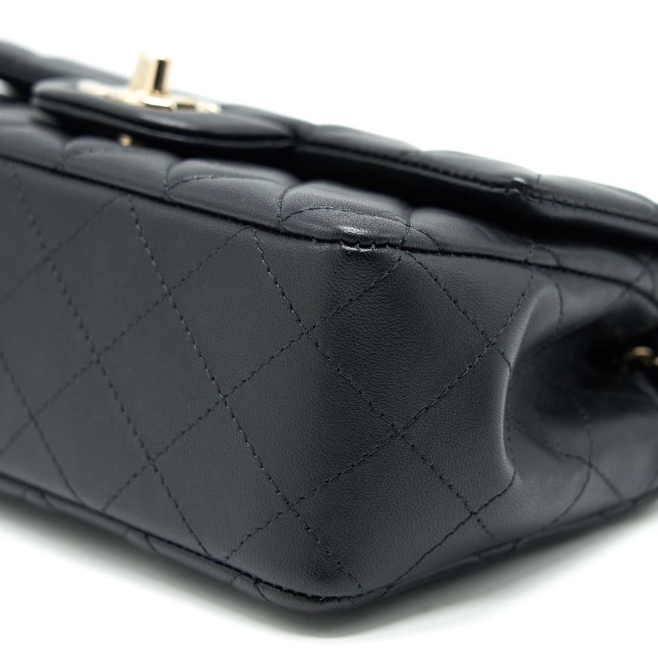 Chanel Mini Rectangular Flap Bag Black L Serial 30