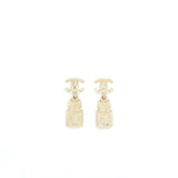 Chanel Crystal And Stud CC Perfume Drop Earring L
