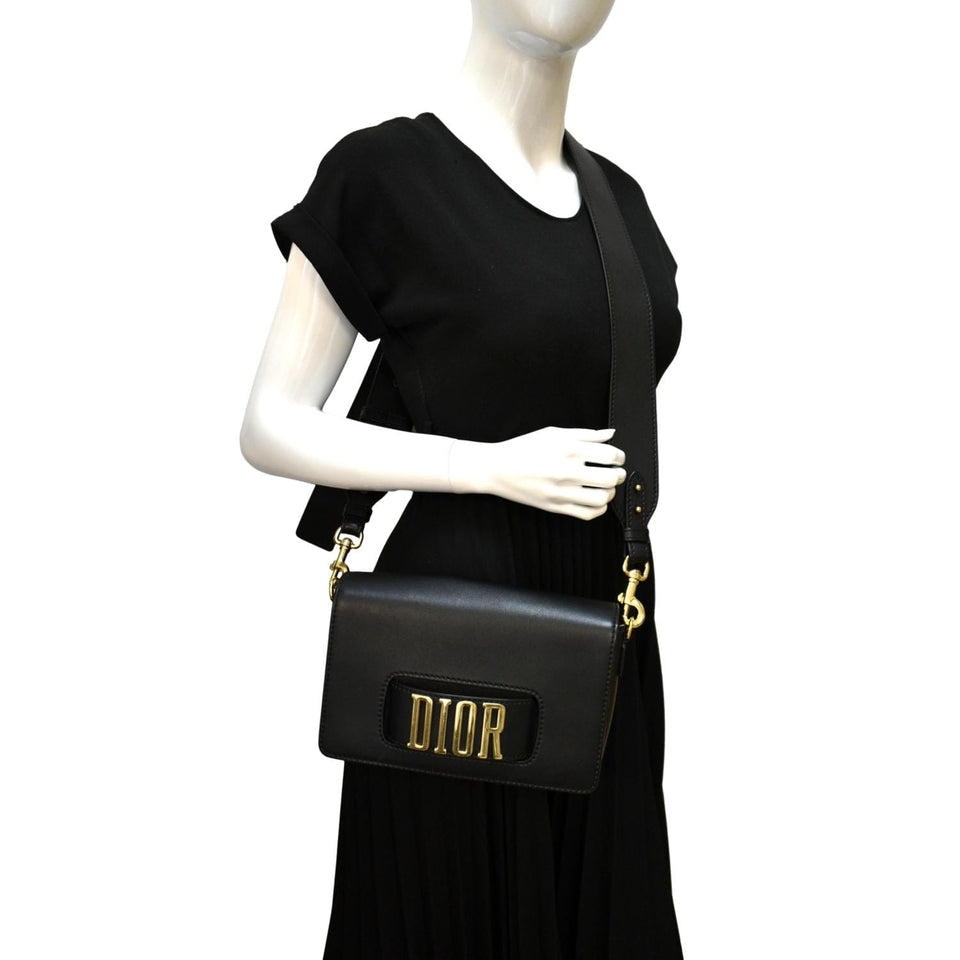 Christian Dior Dio(r)evolution Flap Calfskin Crossbody Bag Black
