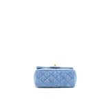 Chanel 22C Denim Pearl Crush Mini Square Flap Bag