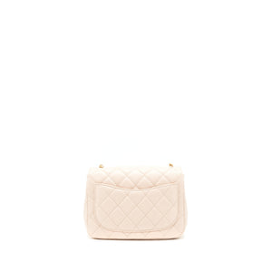 Chanel 22C Pearl Crush Mini Square Flap Bag Lambskin Light Pink