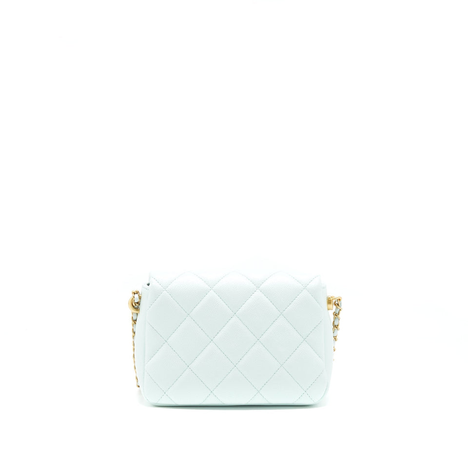 Chanel 21K My Perfect Mini Flap Bag Caviar Iridescent Pastel Green