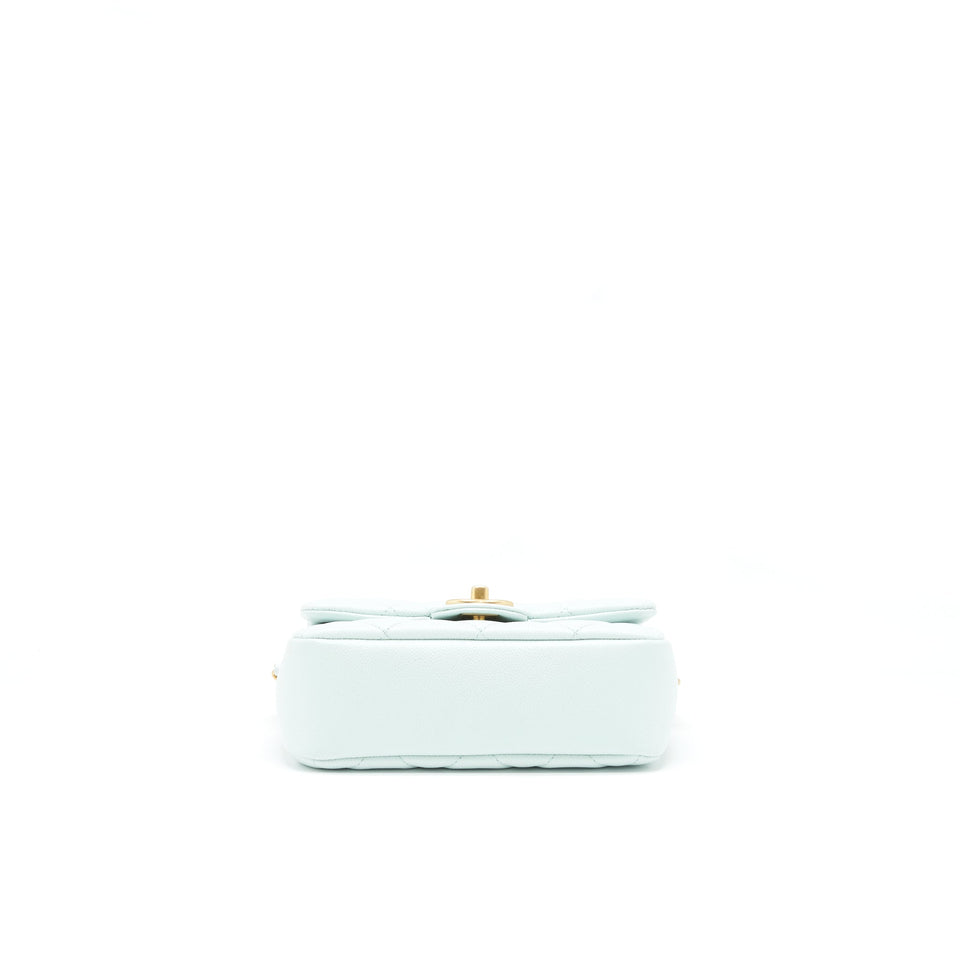 Chanel 21K My Perfect Mini Flap Bag Caviar Iridescent Pastel Green