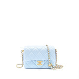 Chanel 21K My Perfect Mini Flap Bag Caviar Iridescent Light Blue
