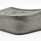 Chanel CC Filigree Double Zip Clutch with Chain Caviar Grey