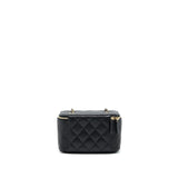 Chanel Caviar Long Vanity With Chain Caviar Black L