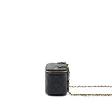 Chanel Caviar Long Vanity With Chain Caviar Black L