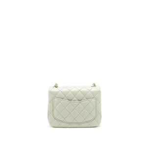 Chanel 22C Mini Square Flap Bag Lambskin Light Grey L