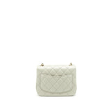 Chanel 22C Mini Square Flap Bag Lambskin Light Grey L