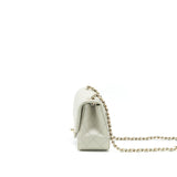 Chanel 22C Mini Square Flap Bag Lambskin Light Grey L