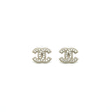 Chanel CC Logo Crystal Earrings