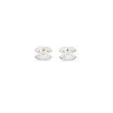 Chanel CC Logo Crystal Earrings