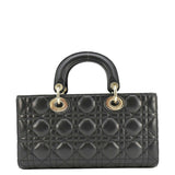 Christian Dior Lady D-Joy Medium Cannage Leather Shoulder Bag Black