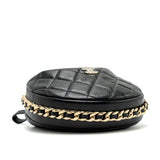 Chanel 23C round Clutch lambskin black  (microchip)