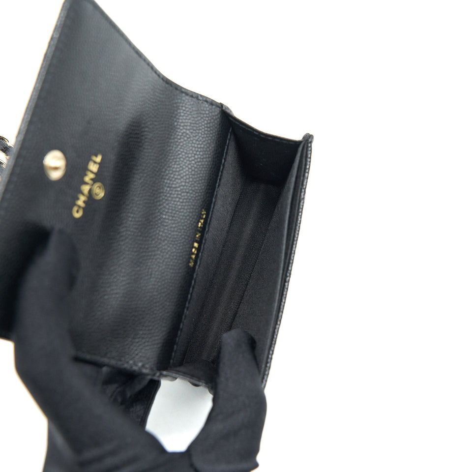 Chanel Flap Coin Purse with Chain Black Caviar L