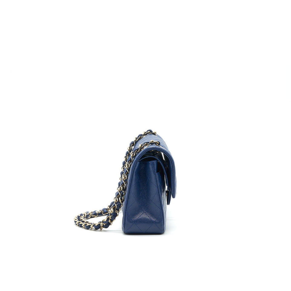 Chanel Classic Small Double Flap Caviar NAVY L