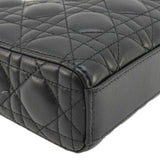 Christian Dior Lady D-Joy Medium Cannage Leather Shoulder Bag Black