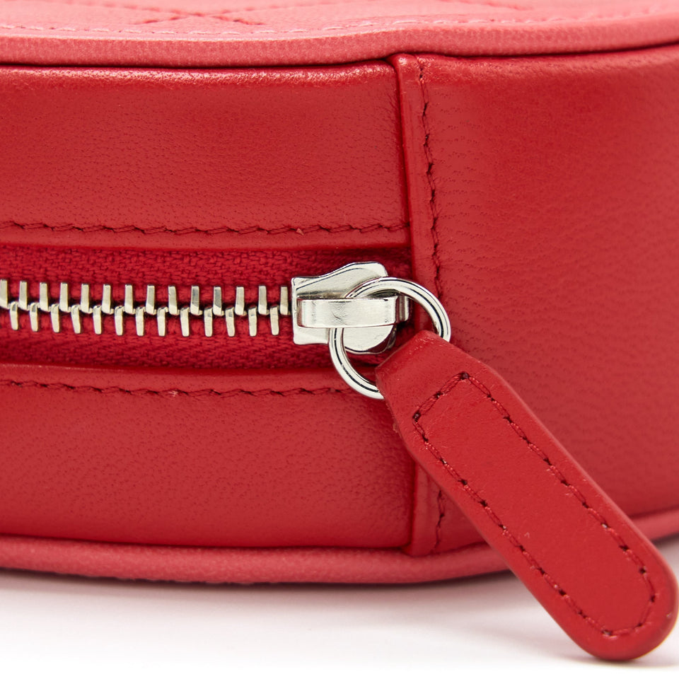Chanel Round Crossbody Clutch Lambskin Red/Pink