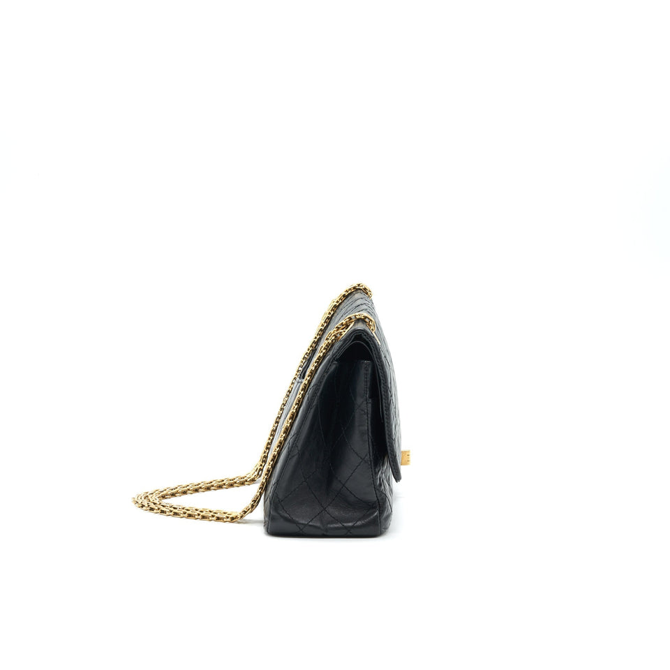 Chanel 2.55 226 Reissue Flap Bag Aged Calfskin in Black