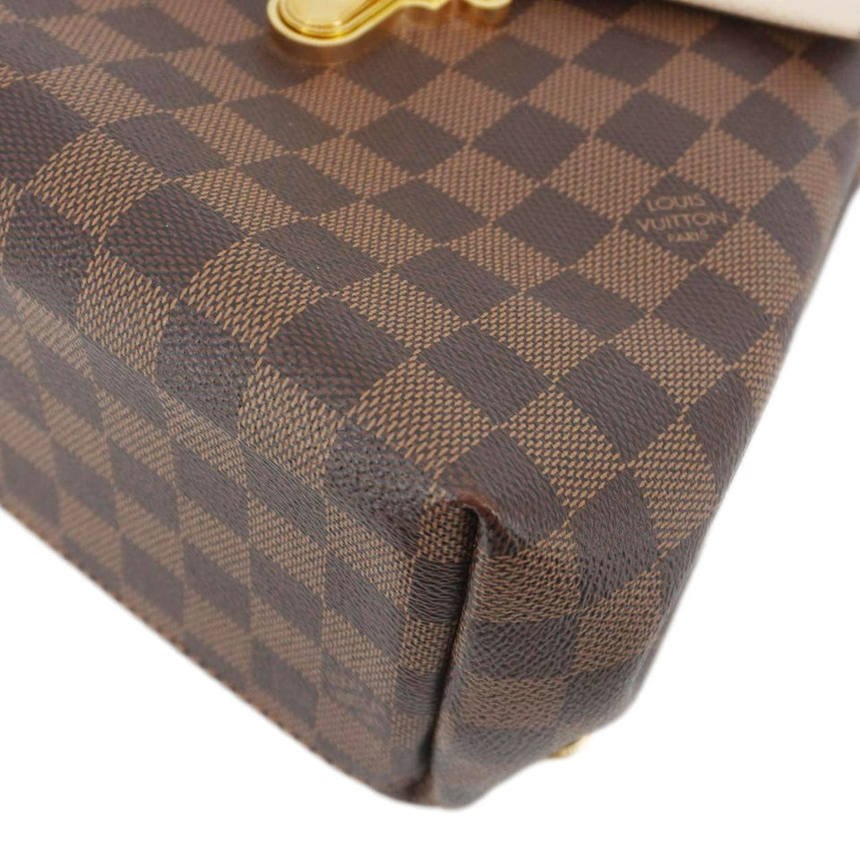 Louis Vuitton Clapton Damier Ebene Backpack Bag Creme Beige