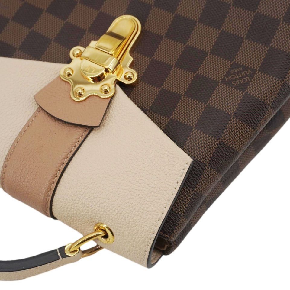 Louis Vuitton Clapton Damier Ebene Backpack Bag Creme Beige