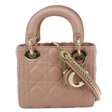 Christian Dior Lady Dior Mini Cannage Leather Crossbody Bag Rose