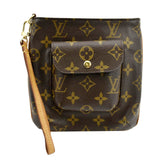 Louis Vuitton Partition Monogram Canvas Wristlet Clutch Bag Brown