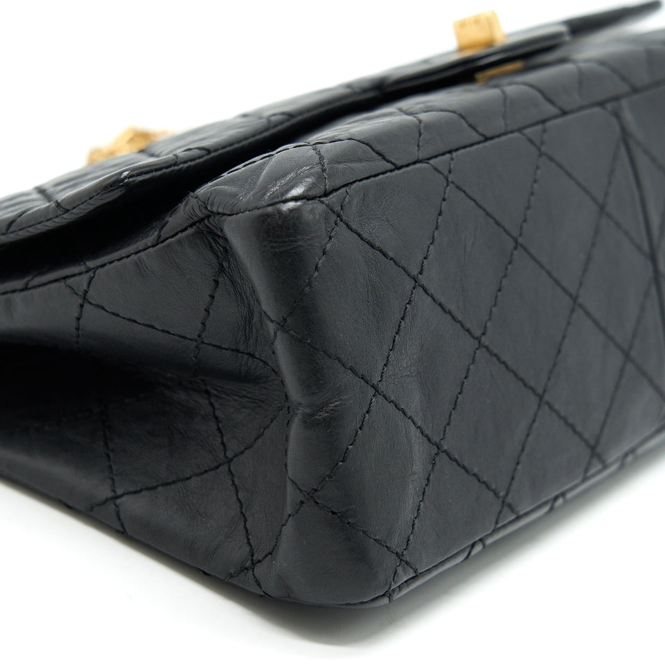 Chanel 2.55 226 Reissue Flap Bag Aged Calfskin in Black