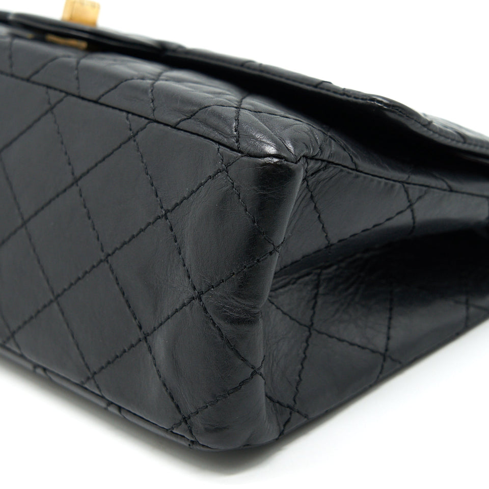 Chanel 2.55 226 Reissue Flap Bag Aged Calfskin in Black