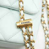 Chanel 21K My Perfect Mini Flap Bag Caviar Iridescent Pastel Green