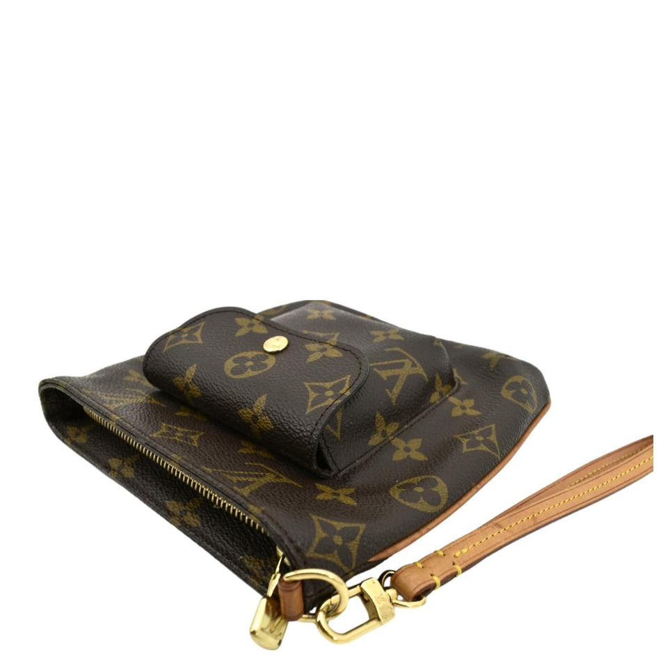 Louis Vuitton Partition Monogram Canvas Wristlet Clutch Bag Brown