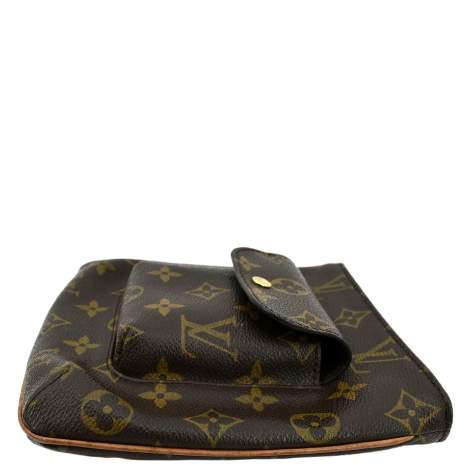 Louis Vuitton Partition Monogram Canvas Wristlet Clutch Bag Brown